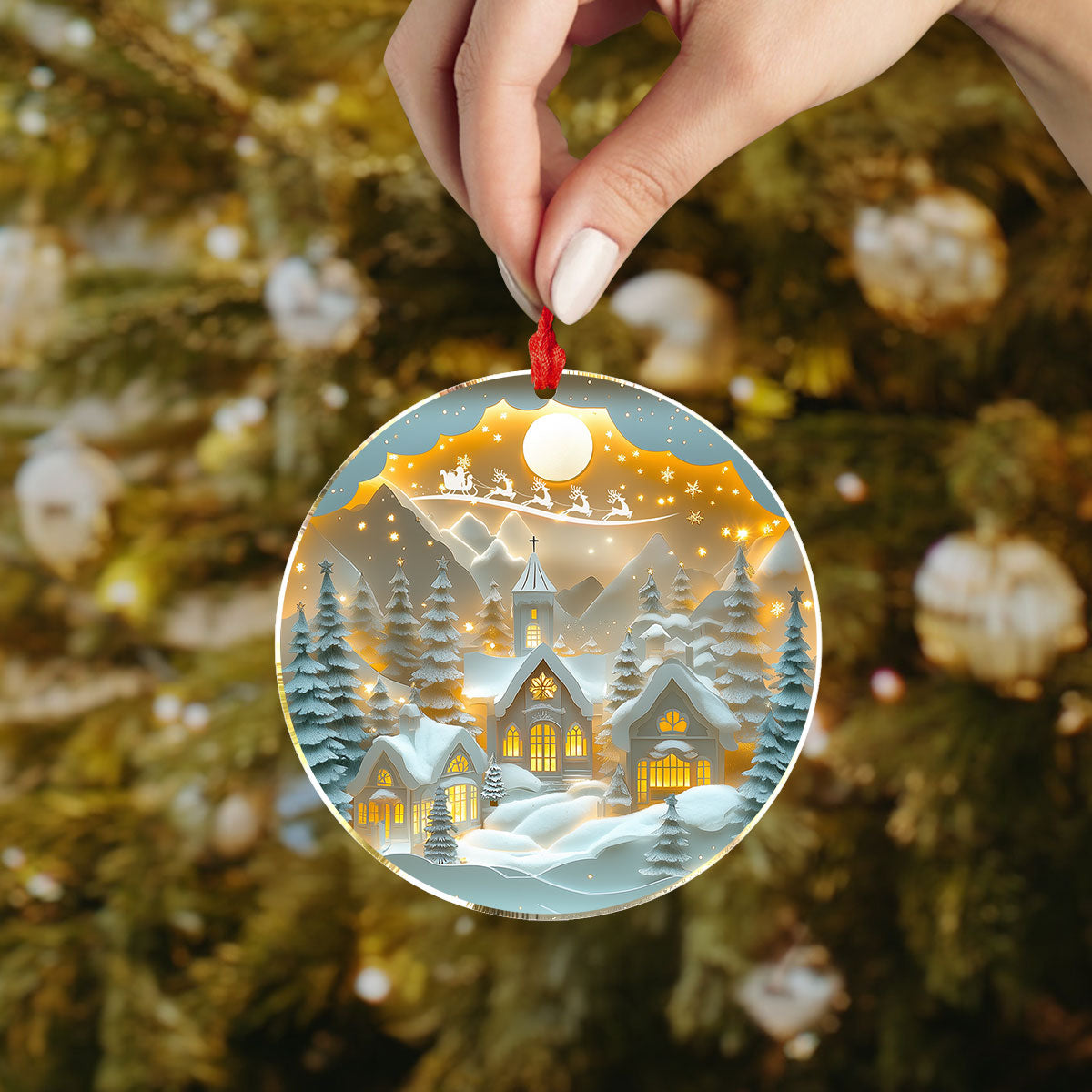 Shineful 2D Acrylic Ornament Christmas Eve Delight