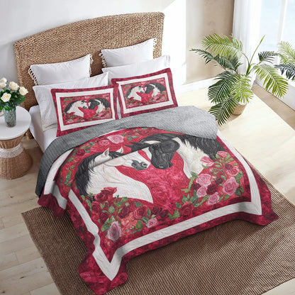 Shineful All Season Quilt 3-Piece Set Heartfelt Harmony Horse