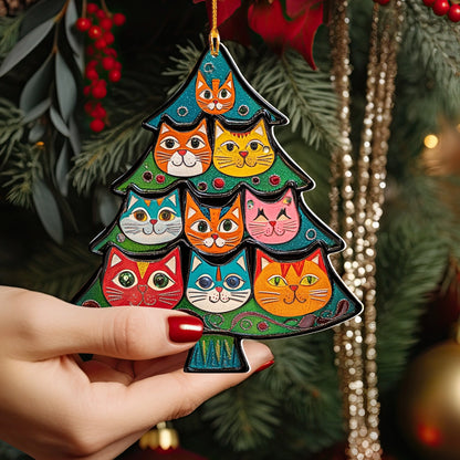 Shineful 2D Acrylic Ornament Purrfectly Festive Cat Tree