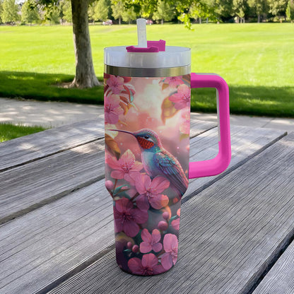 Shineful Tumbler Floral Hummingbird Springtime