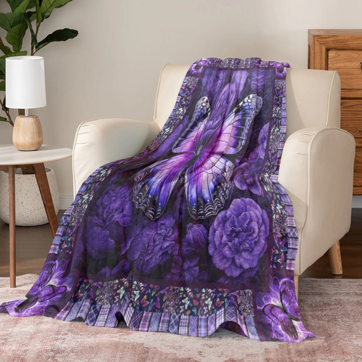 Shineful Fleece Blanket Butterfly Bliss Purple