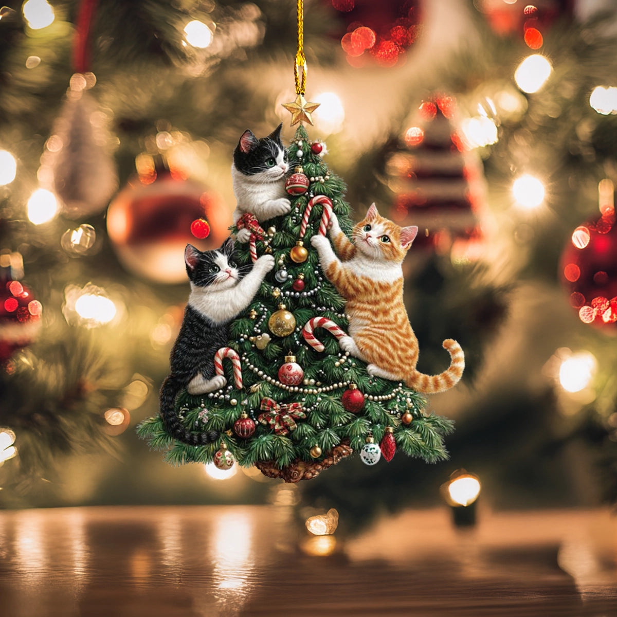 Shineful Acrylic Ornament Purrfectly Festive Cat Tree