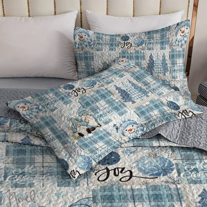 Shineful All Season Quilt 3-Piece Set Snowman & Blue Joy Christmas