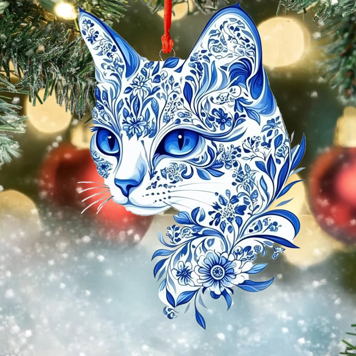 Shineful Acrylic Ornament Graceful Cat Flourish