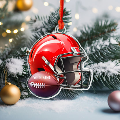 Shiny 2D Acryl Ornament personalisierte American Football Helm und Ball