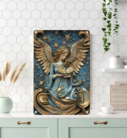 Shineful 2D Metal Sign Reading Angel of Stars