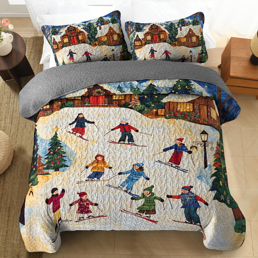 Shineful All Season Quilt 3-Piece Set - Winter Wonderland Ski