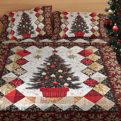 Shineful 4-Piece Bed Sheet Set Christmas Tree