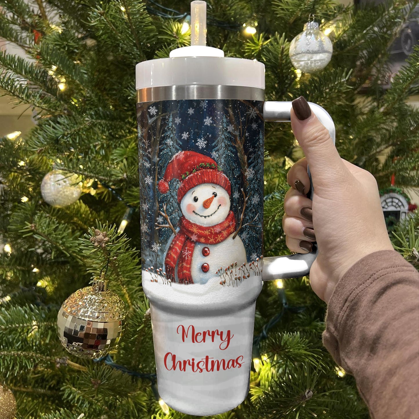 Shineful Tumbler Winter Forest Snowman