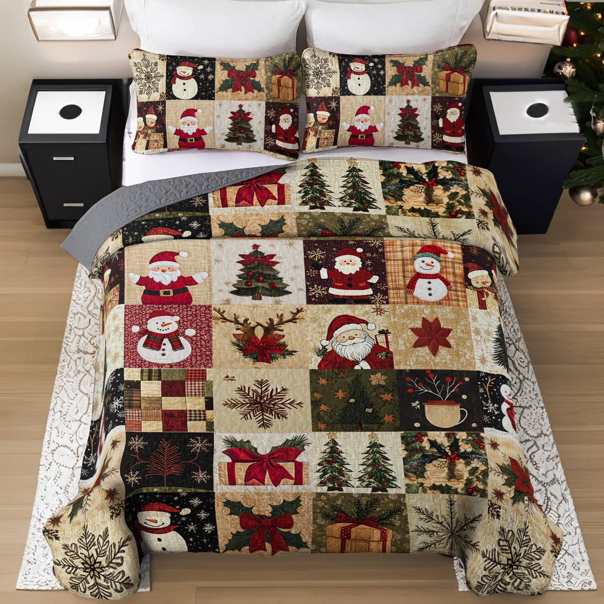 Shineful All Season Quilt 3-teiliges Set Cozy Christmas 