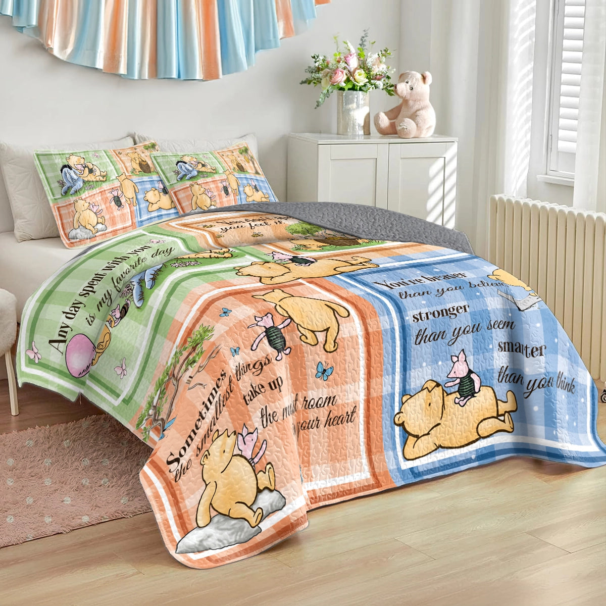 Shineful All Season Quilt 3-Piece Set Winnie the Pooh Patchwork Bliss