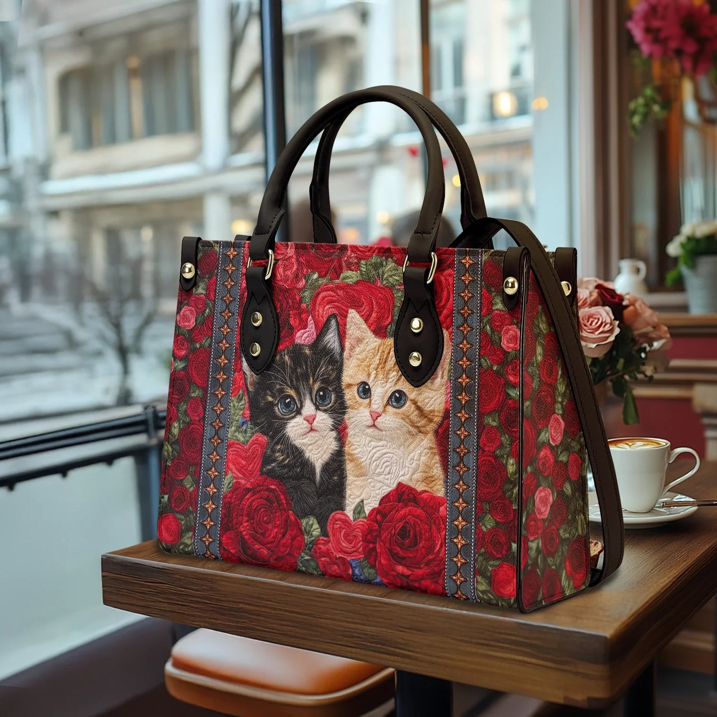 Shineful Leather Bag Cat Purrfect Rose Companions