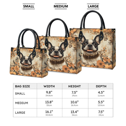 Shineful Leather Bag French Bulldog Floral