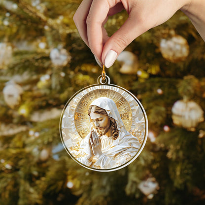 Glänzendes 2D-Acryl-Ornament – ​​Heiliges Jesusgebet