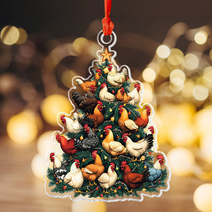 Shineful 2D Acrylic Ornament Chicken Christmas Tree