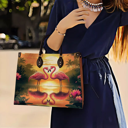 Shineful Leather Bag Flamingo Sunset Love