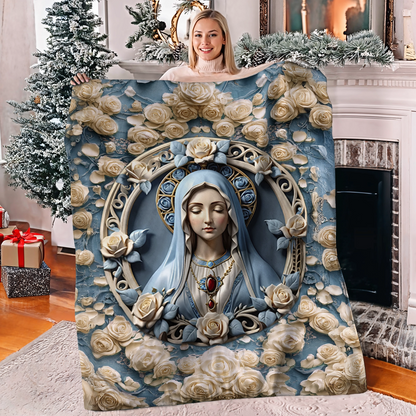 Shineful Fleece Blanket Blessed Virgin Mary