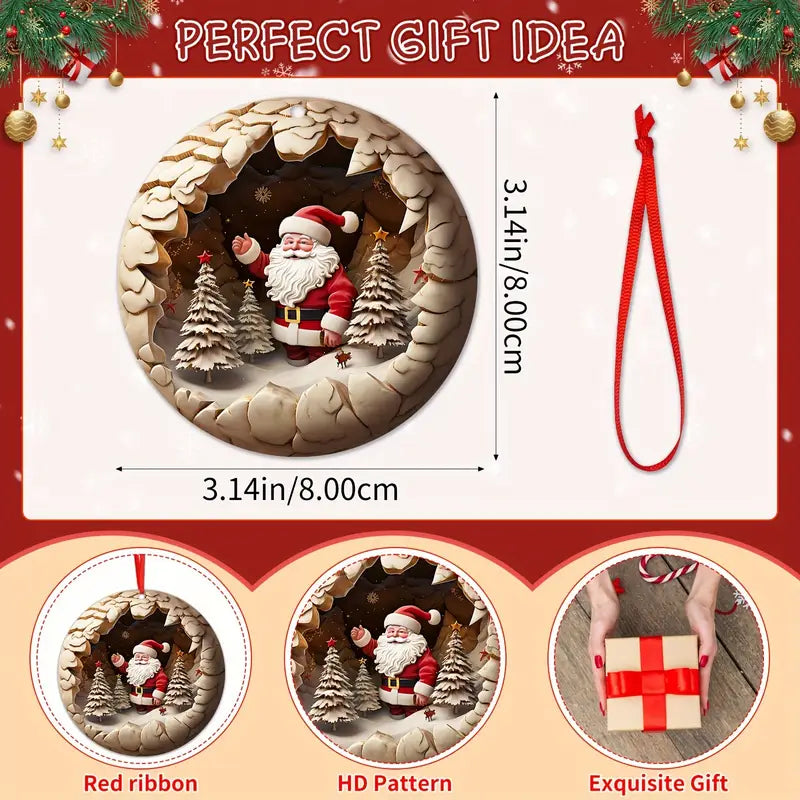 Shineful 2D Acrylic Ornament - Pack Discount Christmas Santa Wooden Pendants