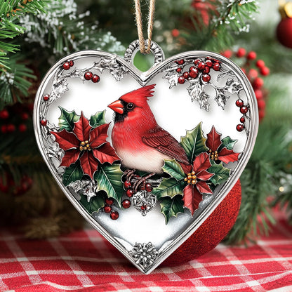 Shineful 2D Acrylic Ornament - Heartfelt Cardinal Joy