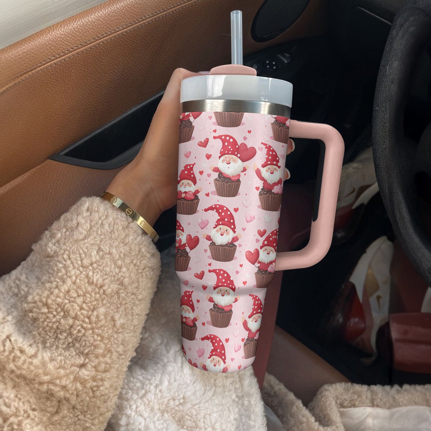 Shineful Tumbler Valentine Gnome Pattern