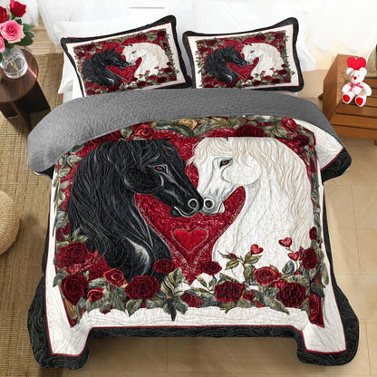 Shineful All Season Quilt 3-Piece Set Eternal Love Horse