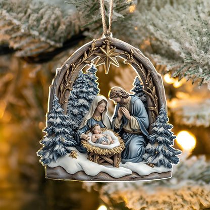 Shineful 2D Acrylic Ornament Winter’s Peace Nativity