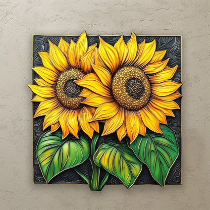 Shineful 2D Metal Sign Radiant Sunflower Duo