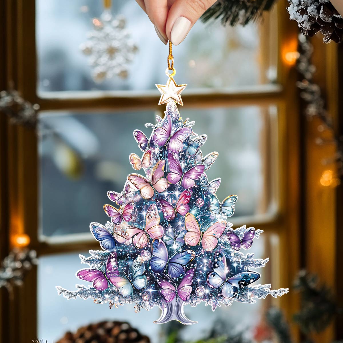 Shineful 2D Acrylic Ornament Butterfly Wonderland Christmas