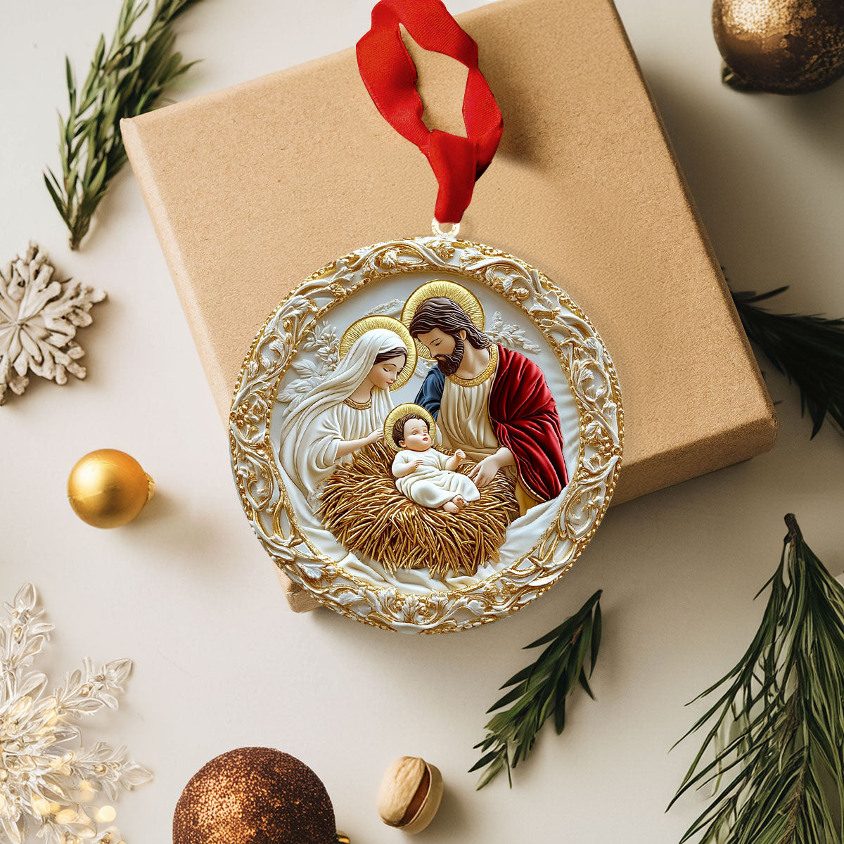 Shineful 2D Acrylic Ornament - Sacred Manger Scene