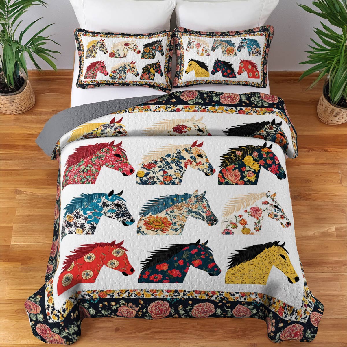 Shineful All Season Quilt 3-Piece Set Boho Stallion