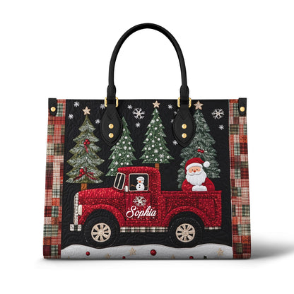 Shineful Leather Bag Personalizedx Christmas Santa's Red Truck