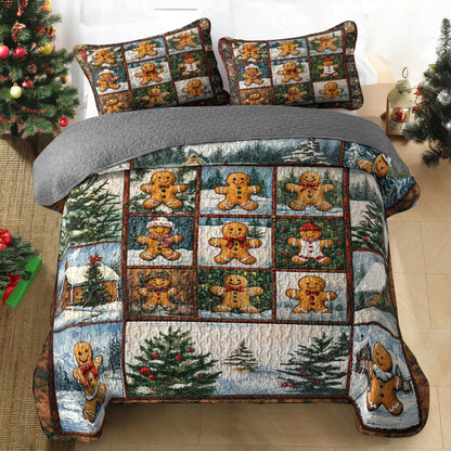 Shineful All Season Quilt 3-Piece Set - Gingerbread Dreams