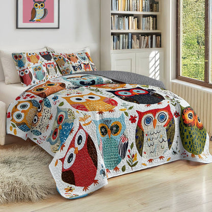 Shineful All Season Quilt 3-Piece Set - Owl Fiesta