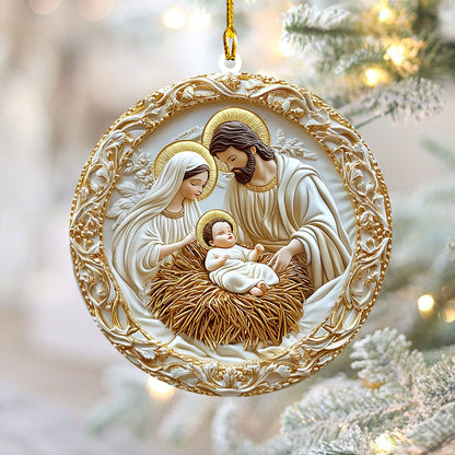 Shineful 2D Acrylic Ornament - Peaceful Nativity Blessing