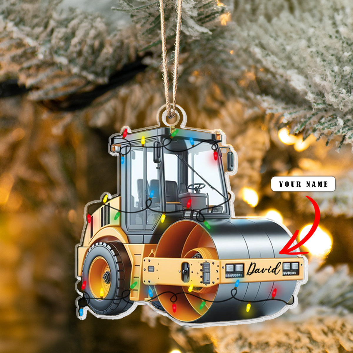 Shineful Personalized 2D Acrylic Ornament - Construction Vehicle