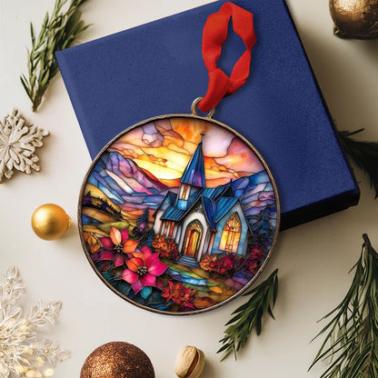 Shineful Acrylic Ornament Sunset Chapel