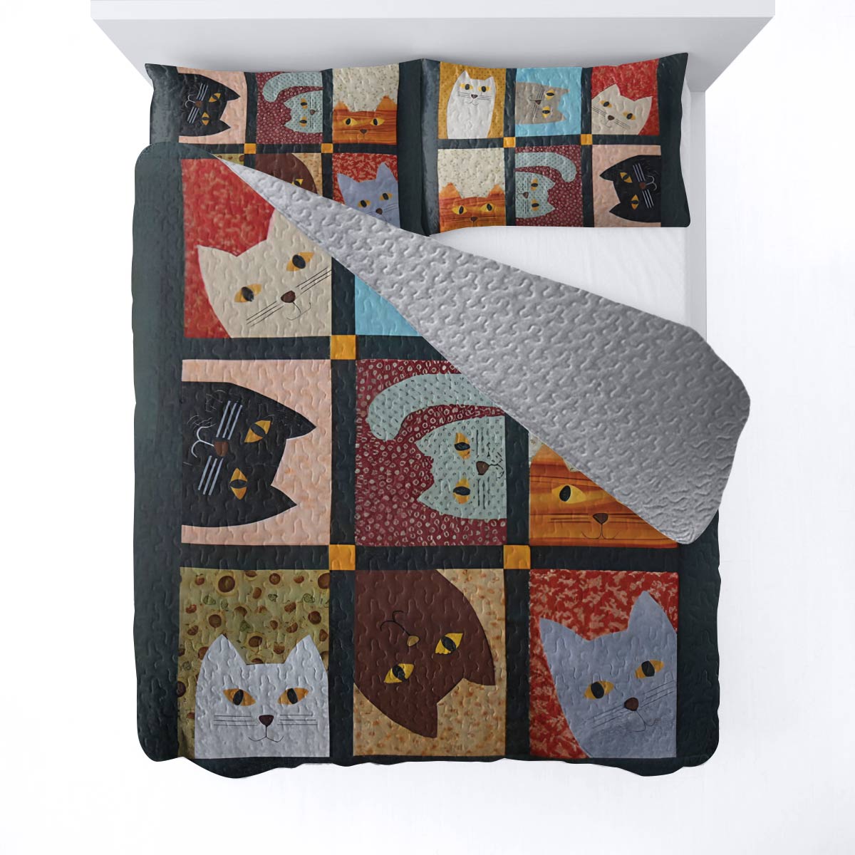 Shineful All Season Quilt 3-Piece Set Feline Fun