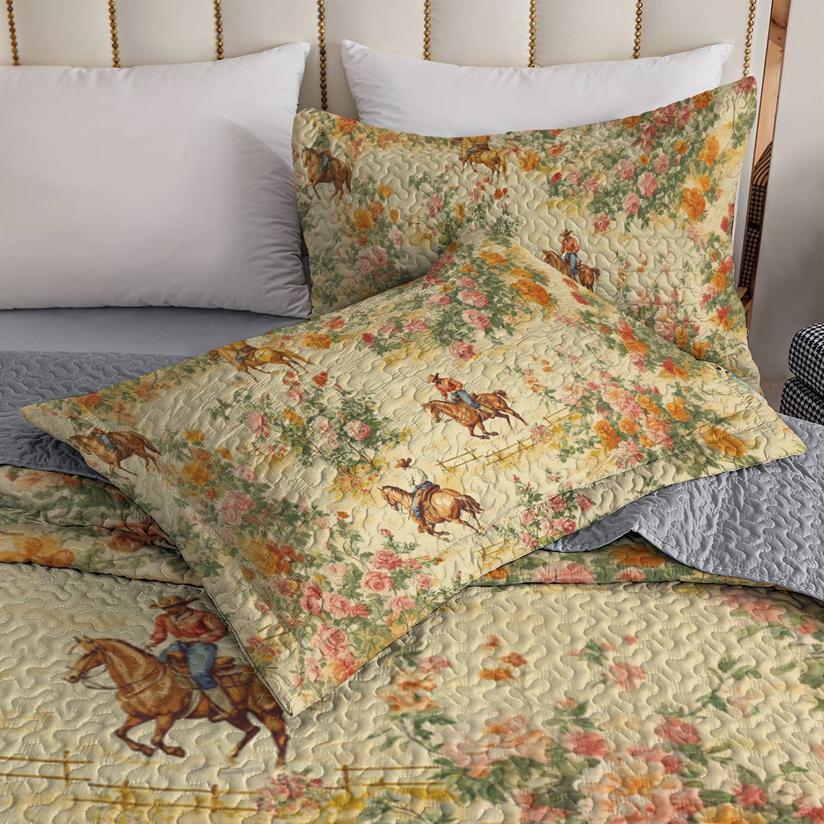 Shineful All Season Quilt 3-Piece Set Western Romance Cowboy