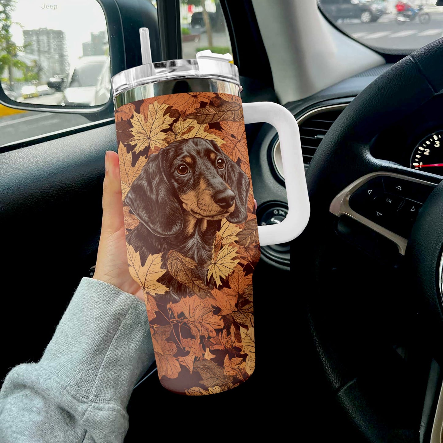 Dachshund Oz Shineful™ Tumbler Autumn Nl09 40 / White