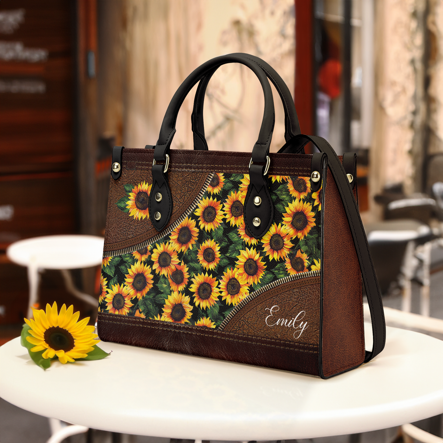 Shineful Leather Bag Sunflower Bliss