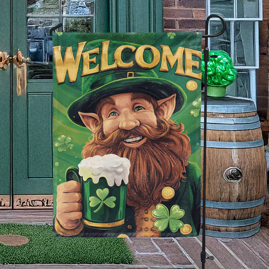 Glänzende Gartenflagge, 30,5 x 45,7 cm, „Cheers to Luck“, Willkommensflagge zum St. Patrick's Day