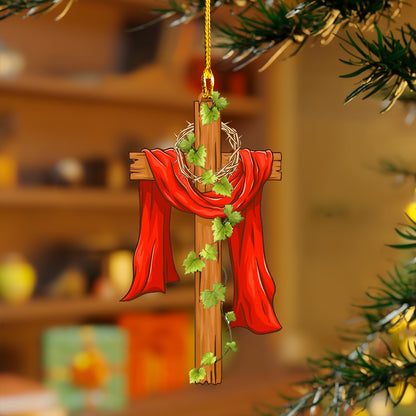 Shineful 2D Acrylic Ornament Wood Cross