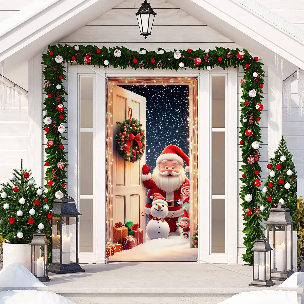 Shineful Door Cover - Festive Santa Cozy Home