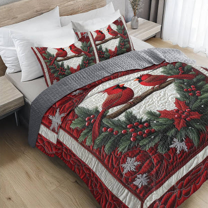 Shineful All Season Quilt 3-Piece Set Cardinal Comfort