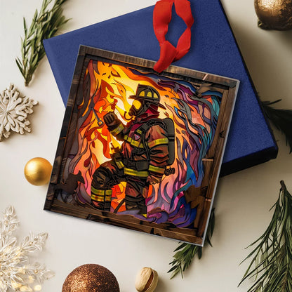 Shineful Acrylic Ornament Firefighter : First Responder Flask Set