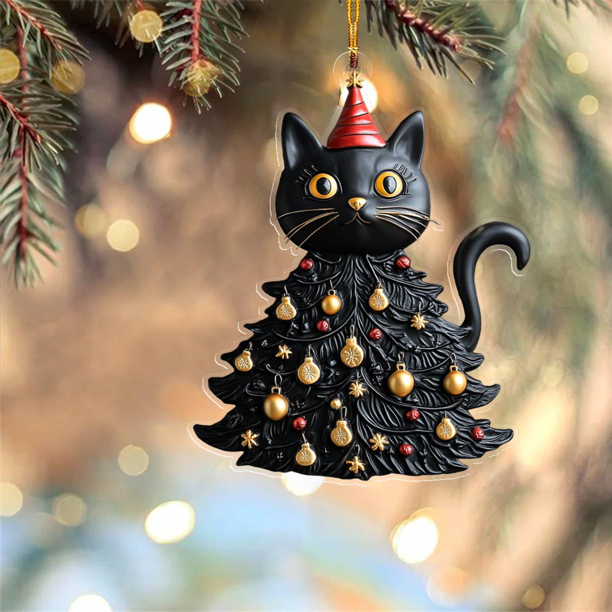 Shineful 2D Acrylic Ornament Cute Black Cat