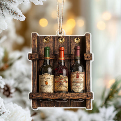 Shineful 2D Acrylic Ornament - Rustic Wine Rack