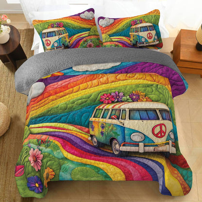 Shineful All Season Quilt 3-Piece Set Road to Rainbow