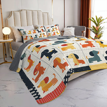 Shineful All Season Quilt 3-Piece Set Dachshund Delights