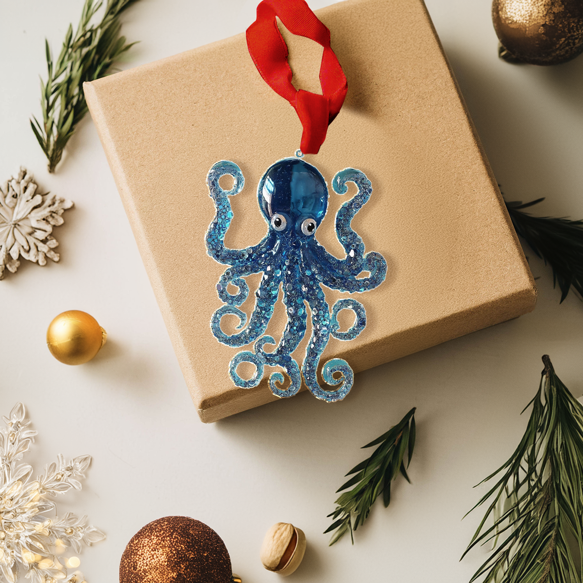 Glänzendes 2D-Acryl-Ornament – ​​Kristall-Oktopus 